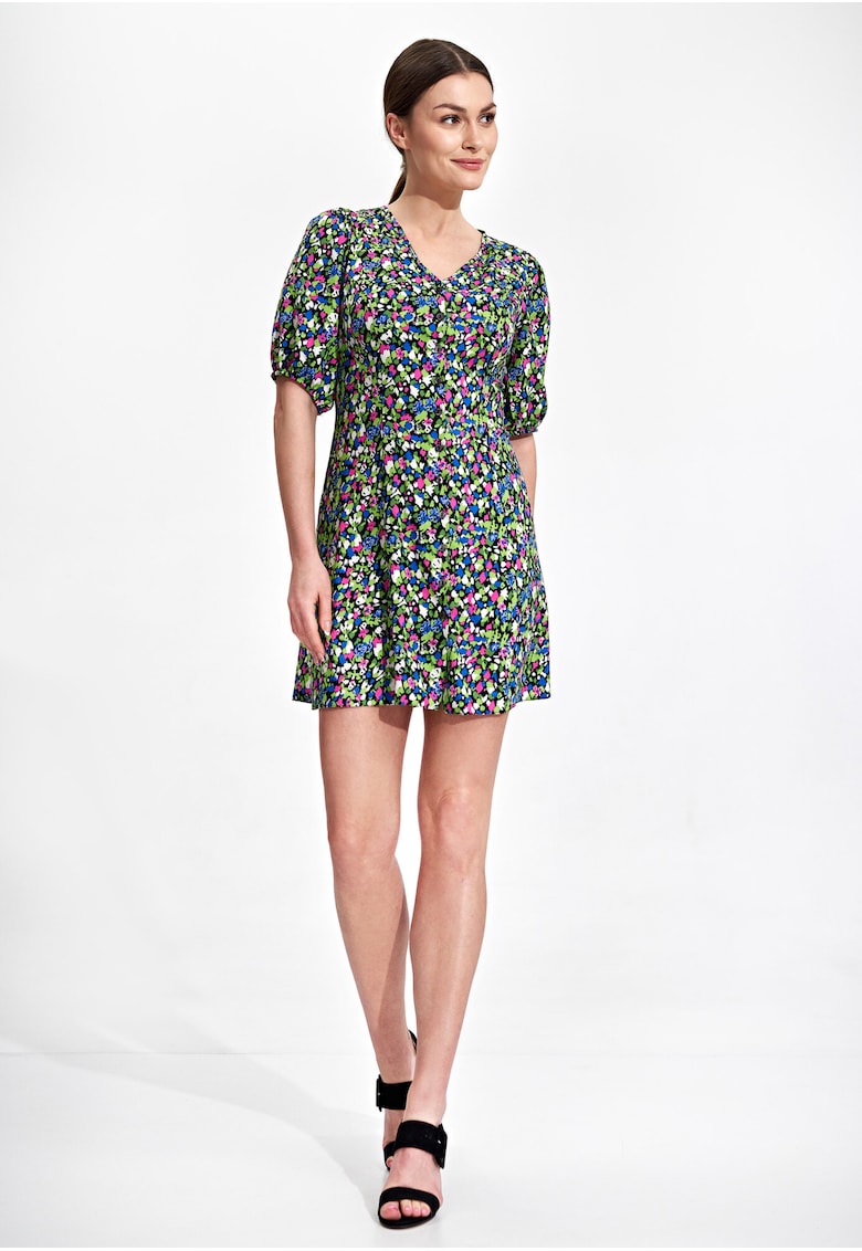 Rochie mini de vara - viscoza - multicolor