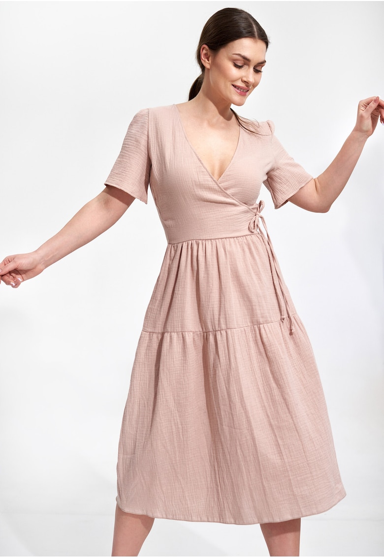Rochie midi -  bumbac - bej