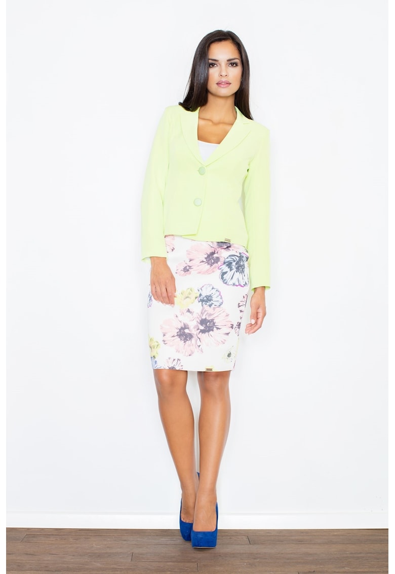 Sacou dama - elegant - cu maneci lungi - poliester - lime