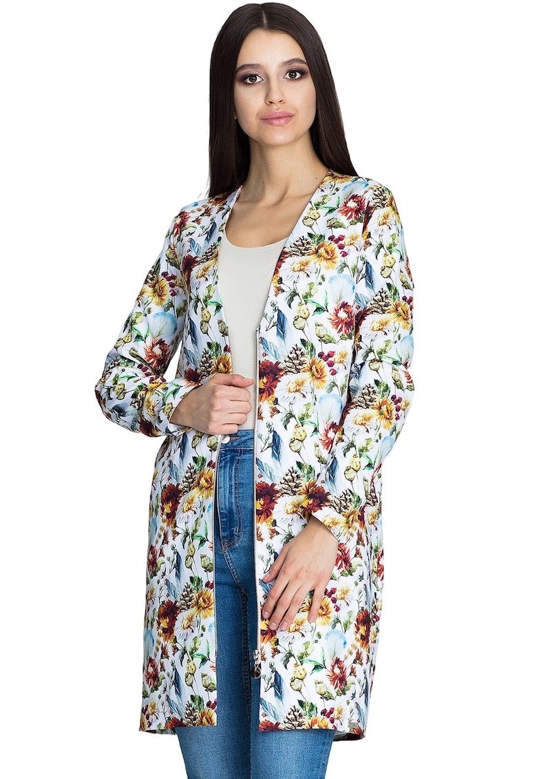 Jacheta dama M592 - Poliester - Multicolor - Floral