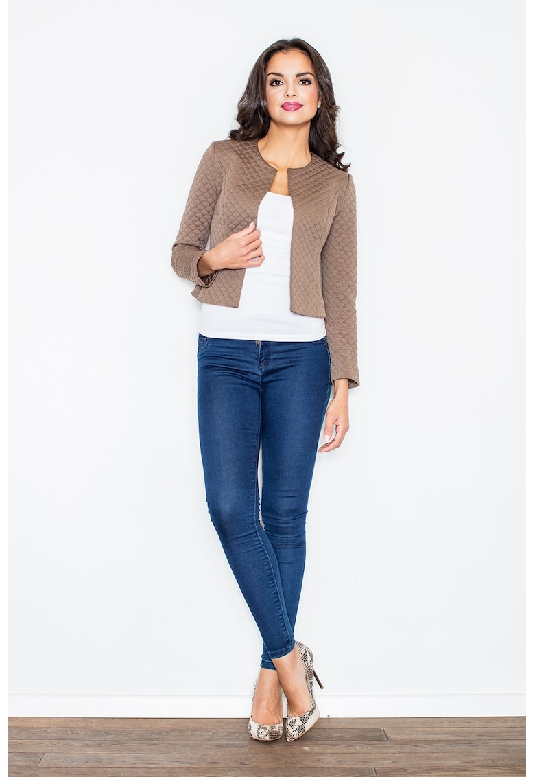 Sacou dama M218 - bej - poliester - design modern -
