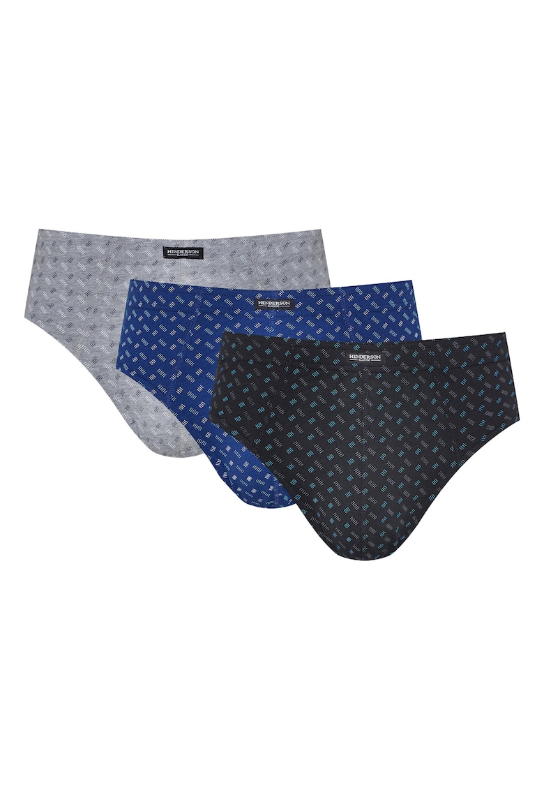 Chiloti tip slipi barbati Classic set de 3 gri deschis - negru - albastru Chiloti tip slipi barbati Classic set de 3 gri deschis - negru - albastru