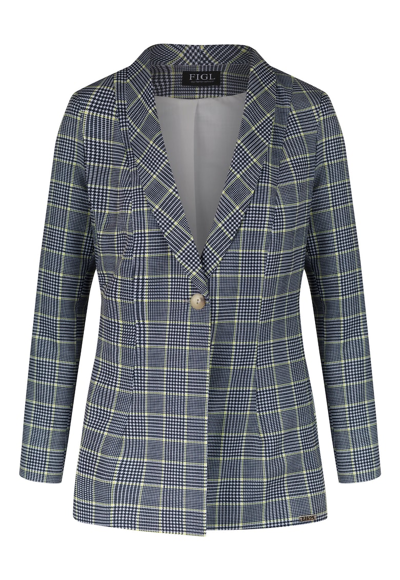 Sacou dama  gri in carouri - model M711 - poliester -