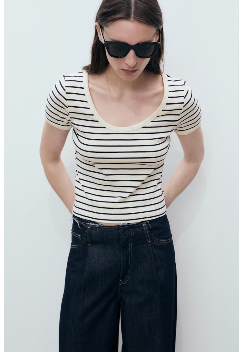Tricou de bumbac cu dungi