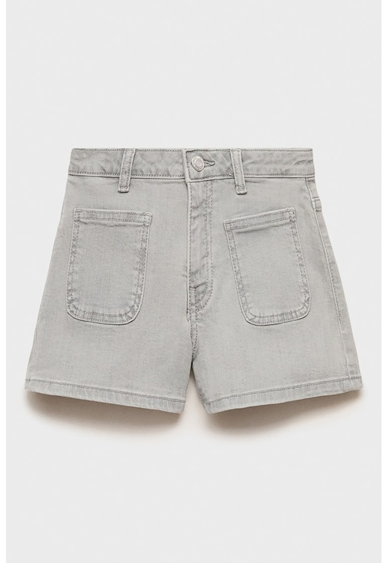 Pantaloni scurti uni - Gri cenusiu