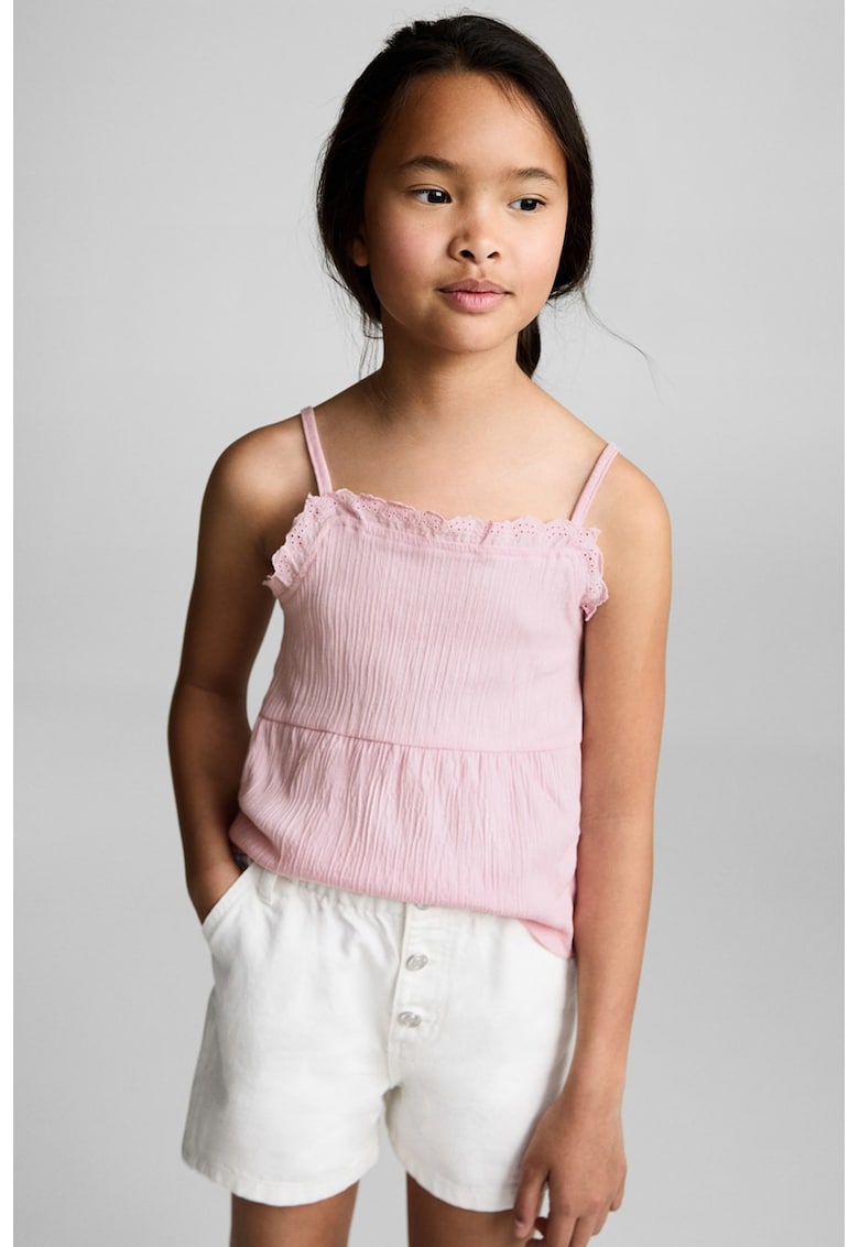 Top cu decolteu patrat si volan peplum