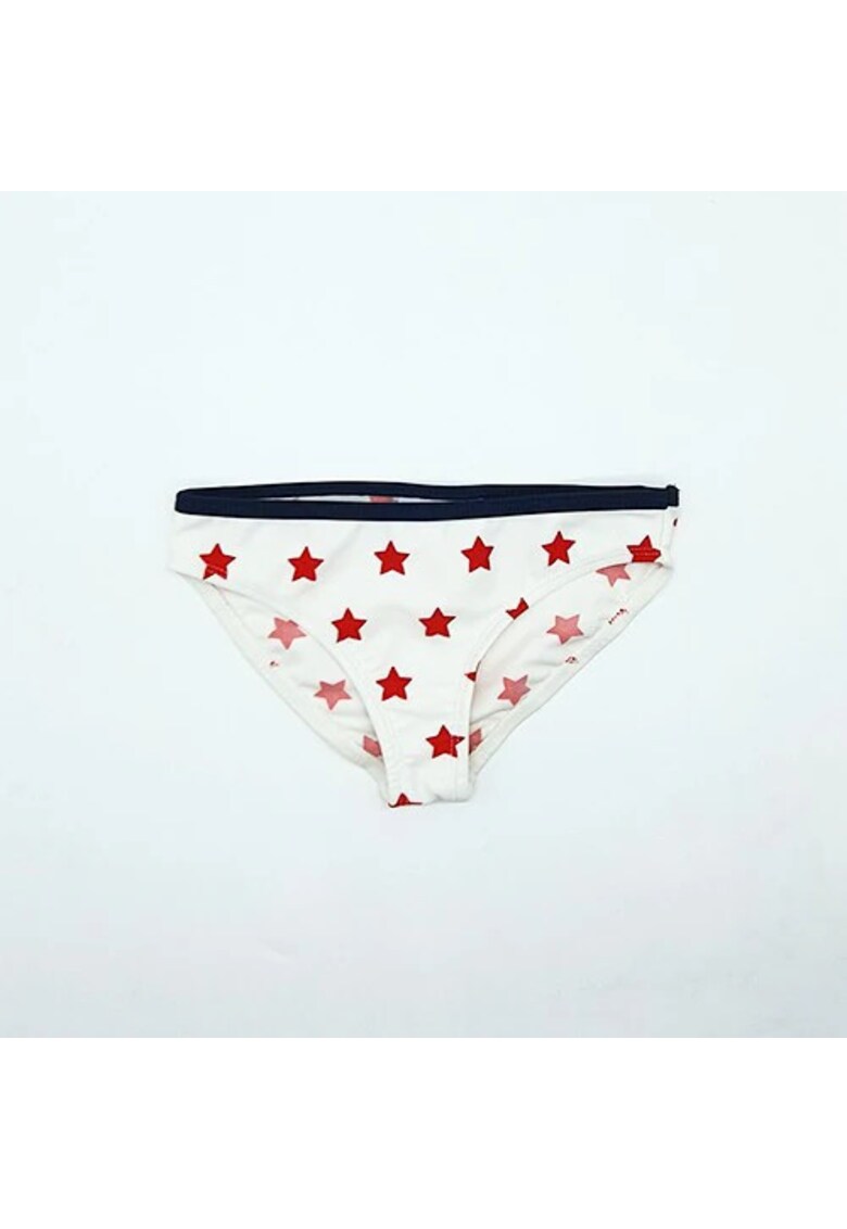 Slip de baie fetite -  cu stelute rosii - 81419 - 92 cm - Alb