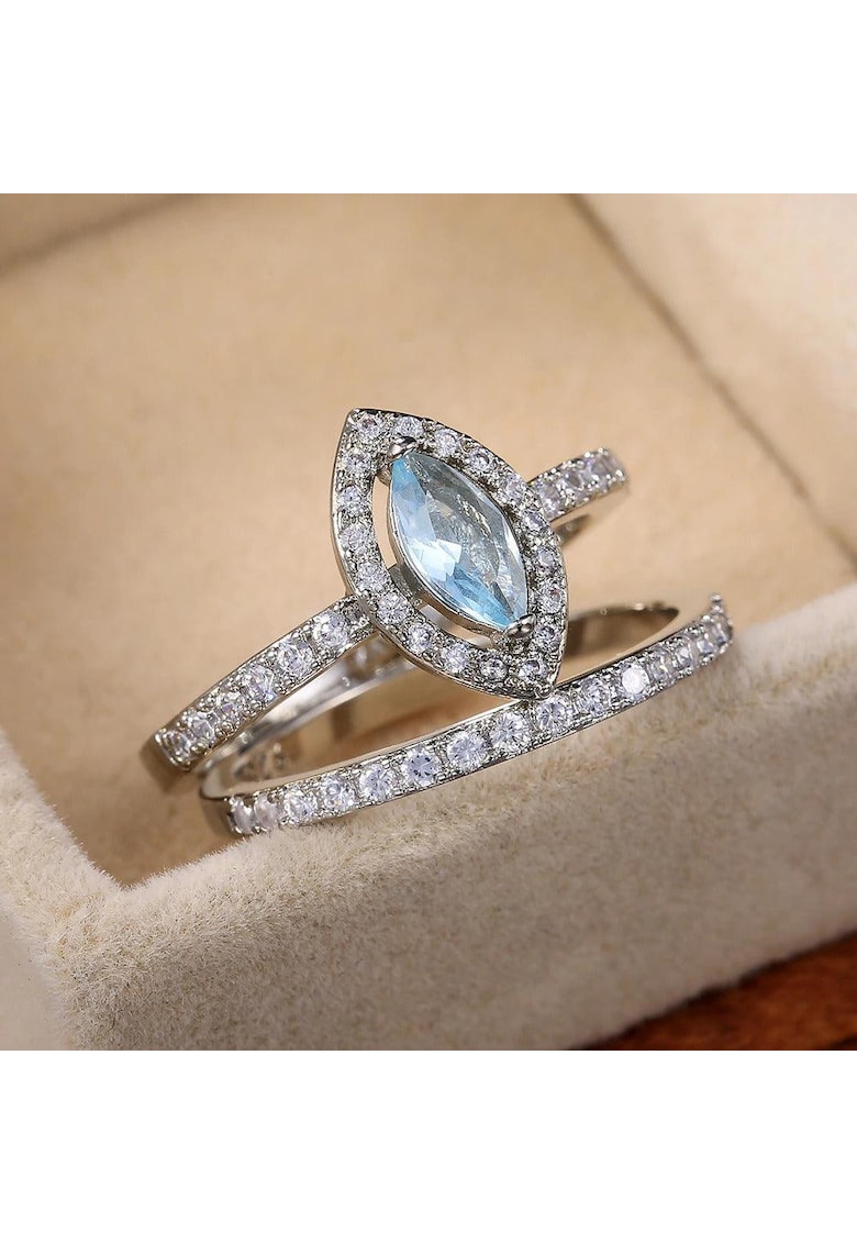 Set 2 Inele argintii - cu pietre din zirconiu - Nilette C24 - 8 (circumferinta: 57 mm)