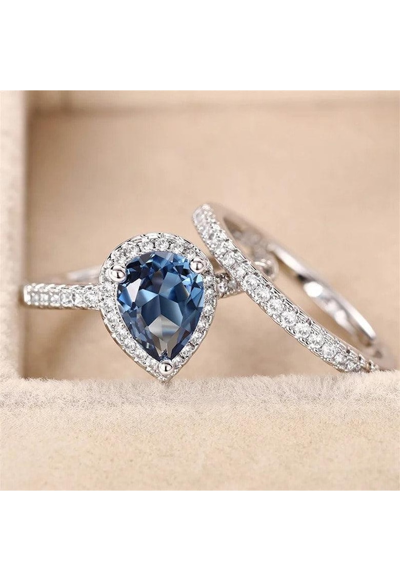 Set 2 inele argintii - cu pietre din zirconiu - Ria C9 - 8 (circumferinta: 57 mm)