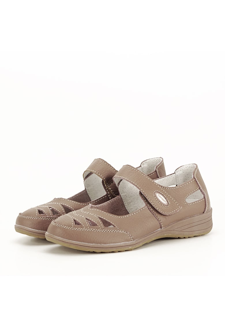 Balerini piele naturala Anisoara maro M4 8002 - Maro