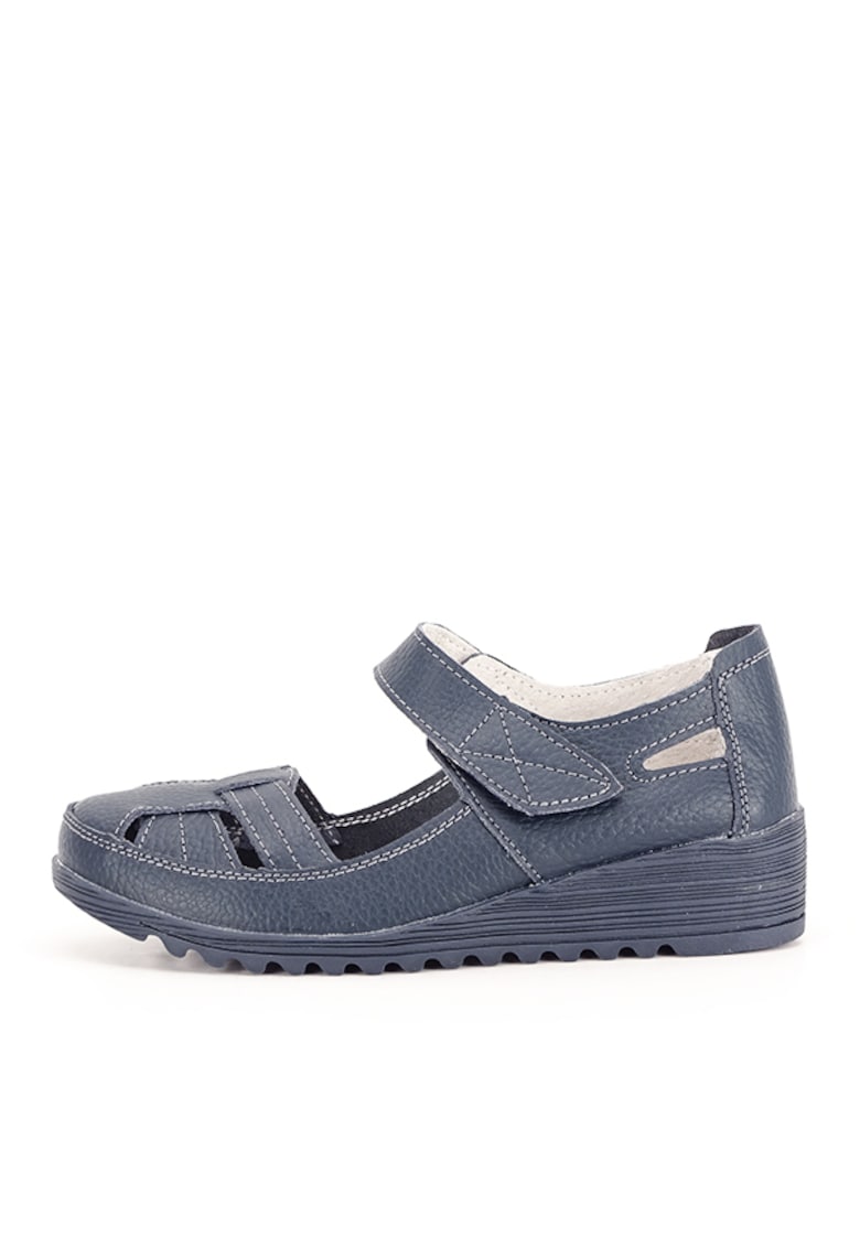 Balerini piele naturala Carina bleumarin M4 7994