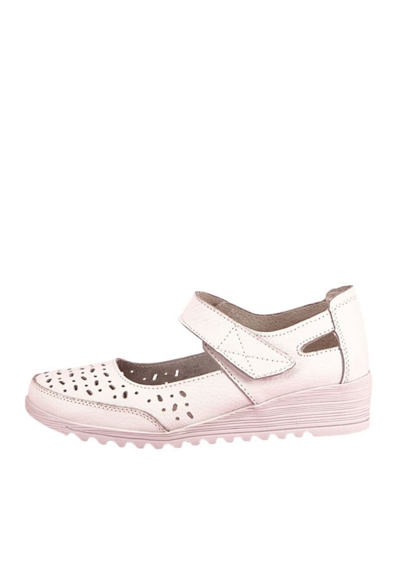 Balerini piele naturala Corina albi M4 8445