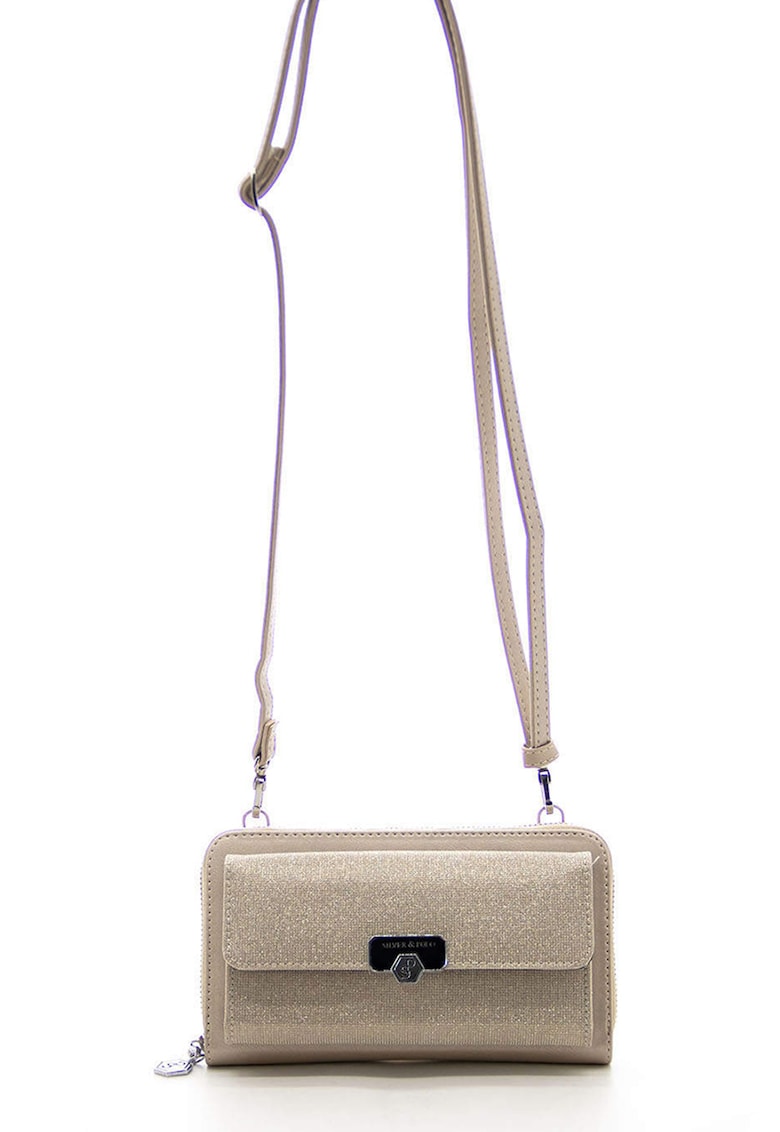 Geanta crossbody din piele ecologica cu aspect stralucitor Geanta crossbody din piele ecologica cu aspect stralucitor