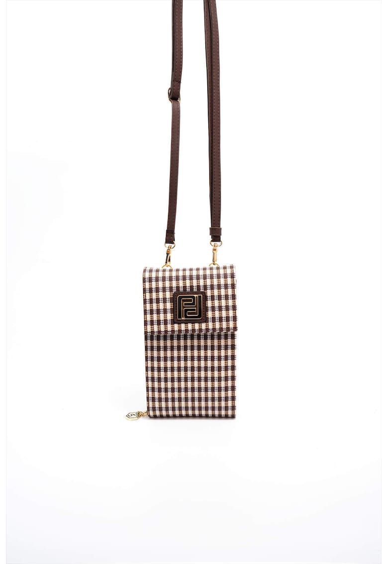 Geanta crossbody din piele ecologica cu model in carouri