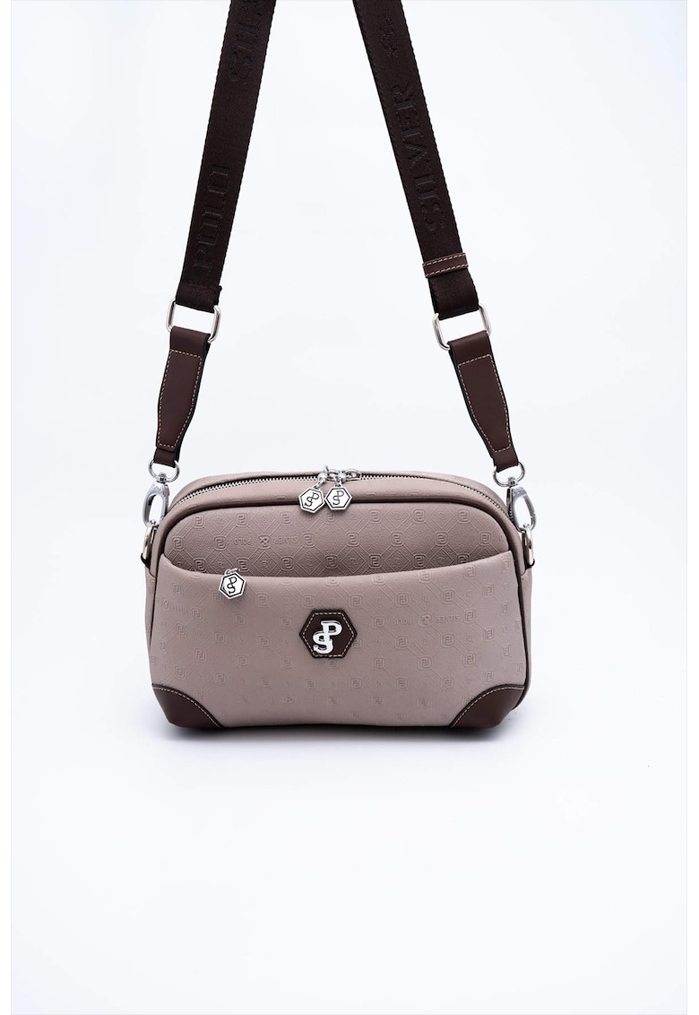 Geanta crossbody din piele ecologica - Maro inchis