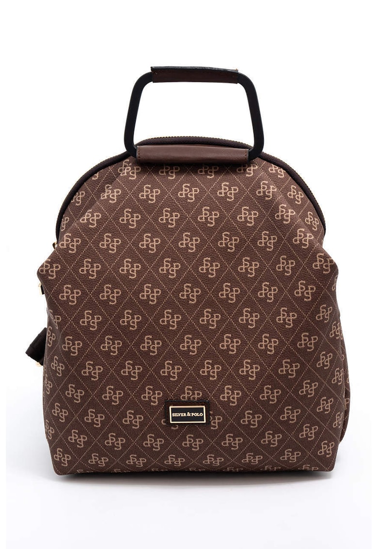 Rucsac din piele ecologica cu model monograma