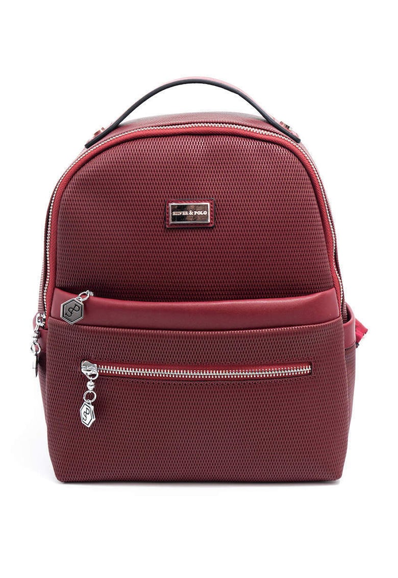 Rucsac din piele ecologica cu buzunare cu fermoar