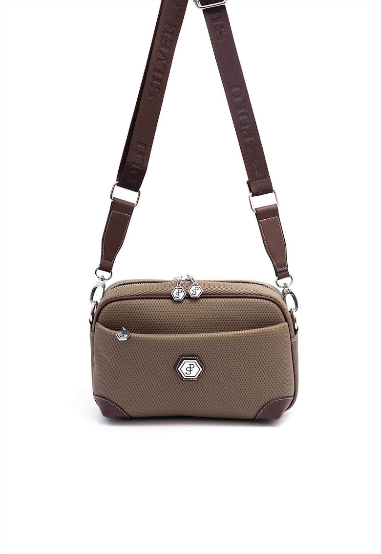 Geanta crossbody din piele ecologica - Maro inchis