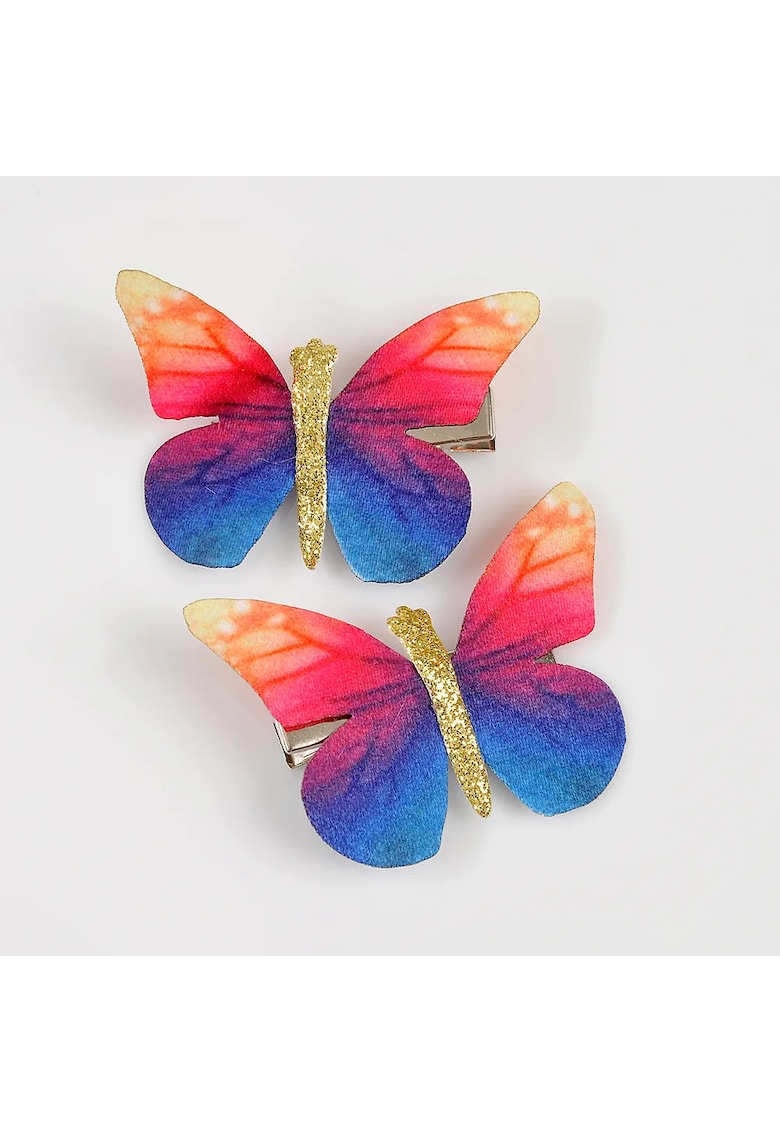 Set 2 agrafe fluturi multicolori
