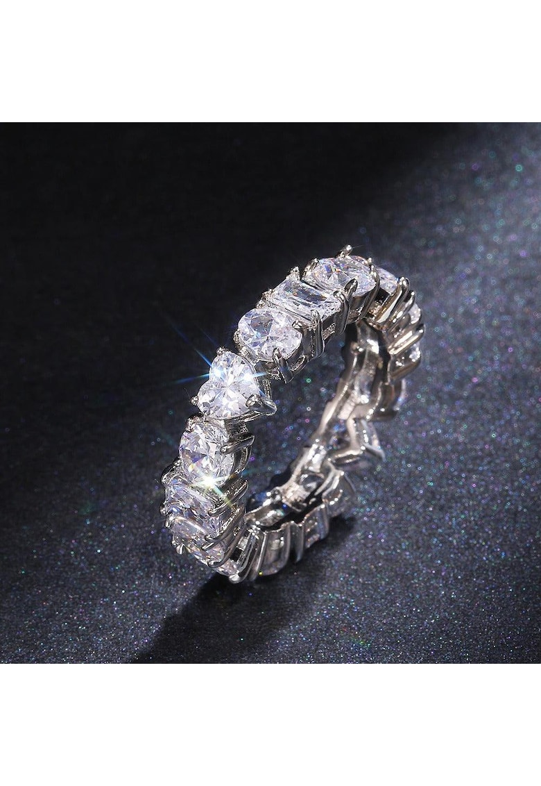 Inel argintiu - tennis - cu pietre din zirconiu - Sidonia C4 - 6 (circumferinta: 51.9 mm)