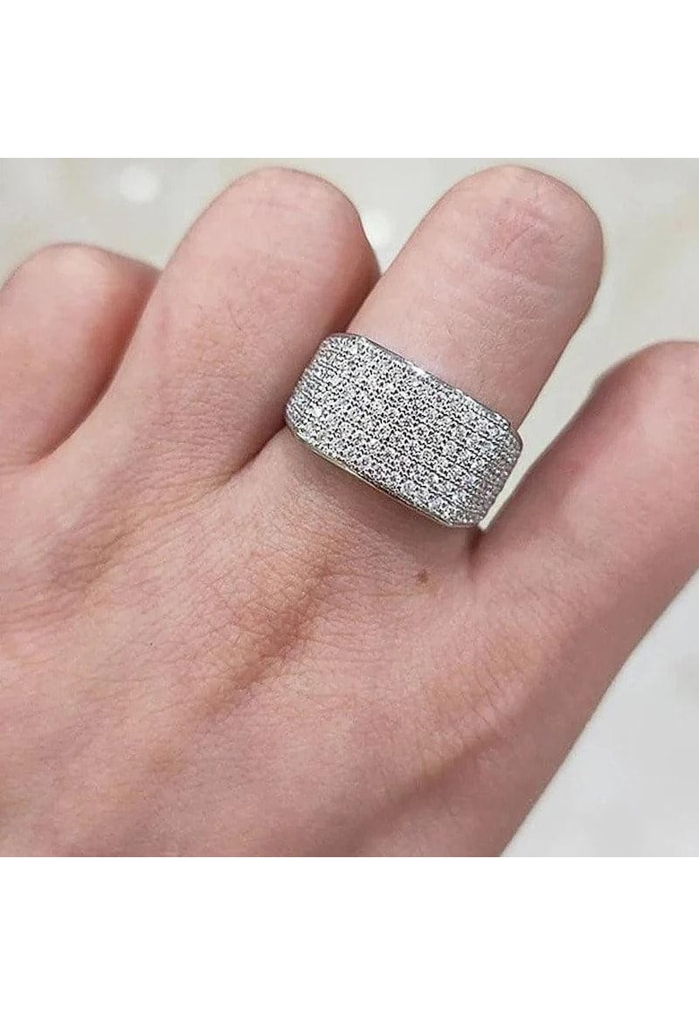 Inel argintiu - lat - cu pietre din zirconiu - Nerissa C1 - 6 (circumferinta: 51.9 mm)