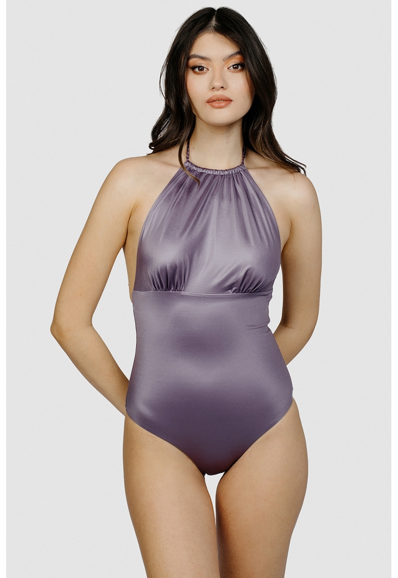 Costum de baie intreg cu model halter Costum de baie intreg cu model halter