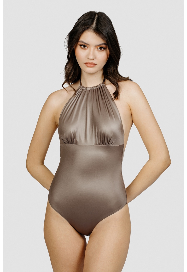 Costum de baie intreg cu model halter Costum de baie intreg cu model halter