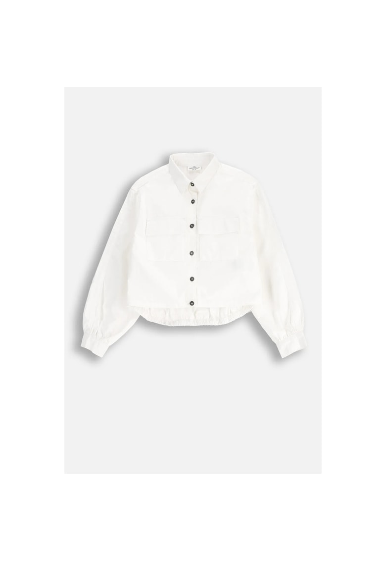 Camasa alb - bumbac - maneca lunga - cu guler cu nasturi - pentru fete - set ideal pentru ocazii speciale si purtare zilnica