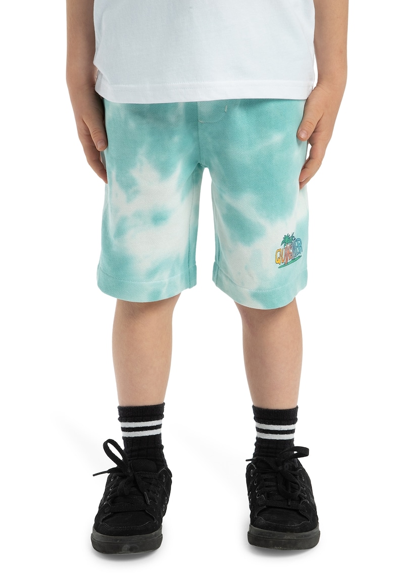 Pantaloni scurti cu model tie-dye si buzunare oblice Pantaloni scurti cu model tie-dye si buzunare oblice