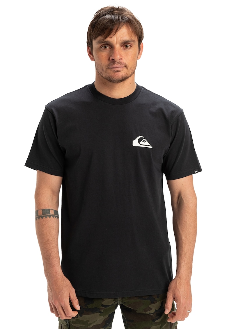 Tricou de bumbac cu logo discret Ev