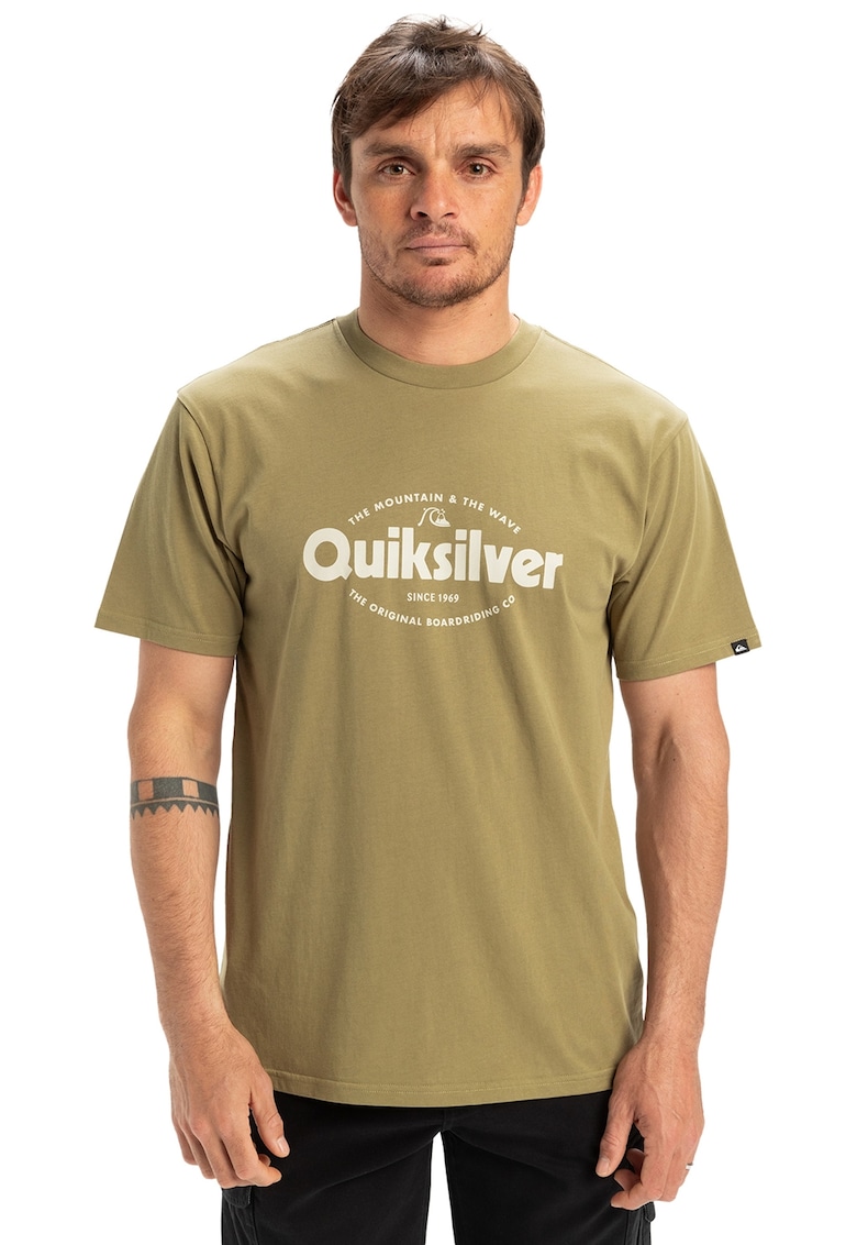 Tricou de bumbac EV Shape - Alb/Kaki