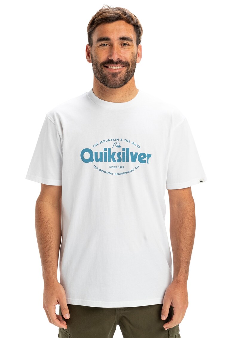 Tricou de bumbac EV Shape - Alb/Albastru