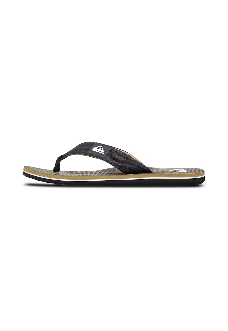 Papuci flip-flop cu logo Molokai - Negru/Verde inchis/Maro nisip