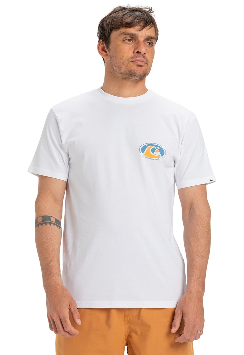 Tricou cu decolteu la baza gatului si imprimeu pe spate