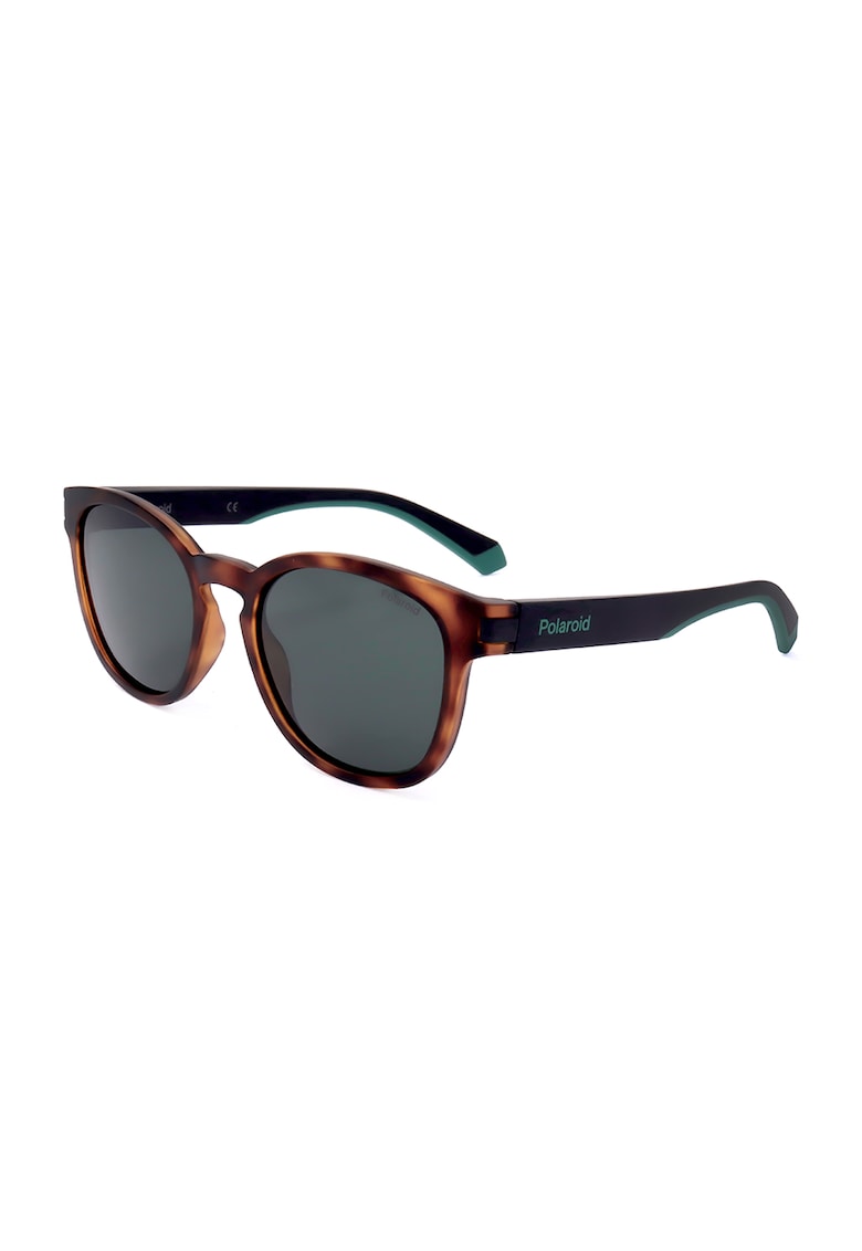 Ochelari de soare patrati cu model unisex si lentile polarizate - Negru/Maro