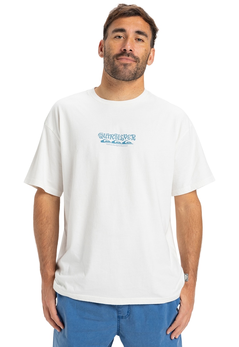 Tricou de bumbac organic cu model grafic pe spate