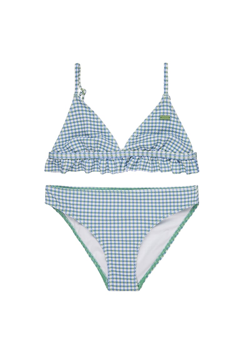 Costum de baie cu doua piese si model in carouri