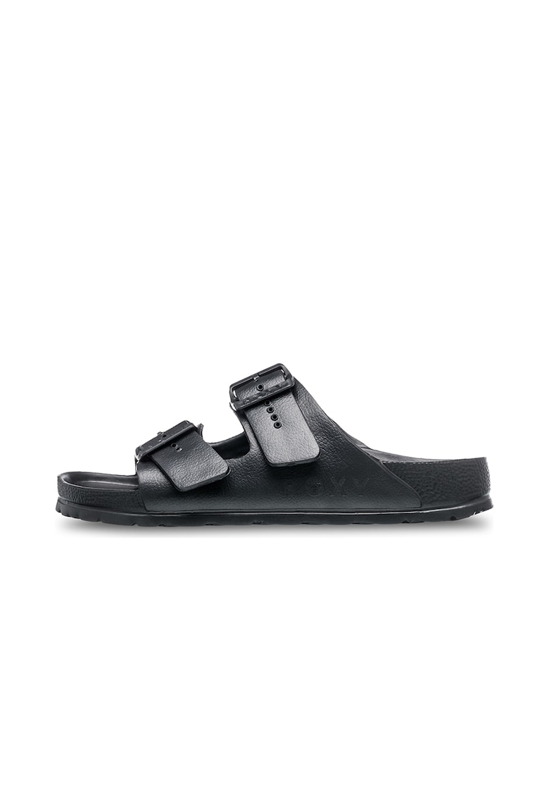 Papuci de piele ecologica Kattie - Negru