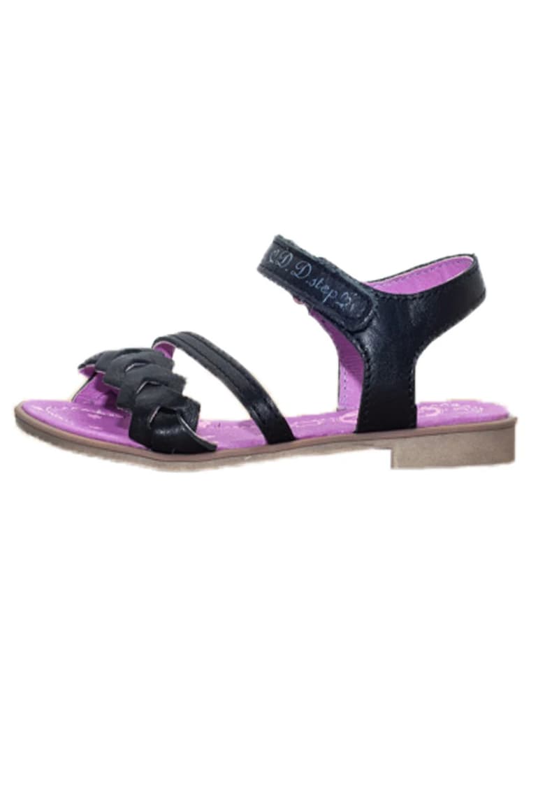 Sandale Elegante Fetite -  din Piele - cu Scai - K356-6001A - Negru -