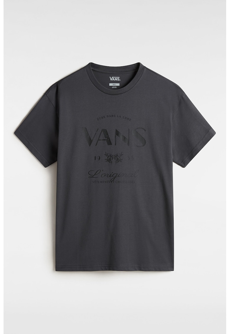 Tricou cu imprimeu si decolteu la baza gatului