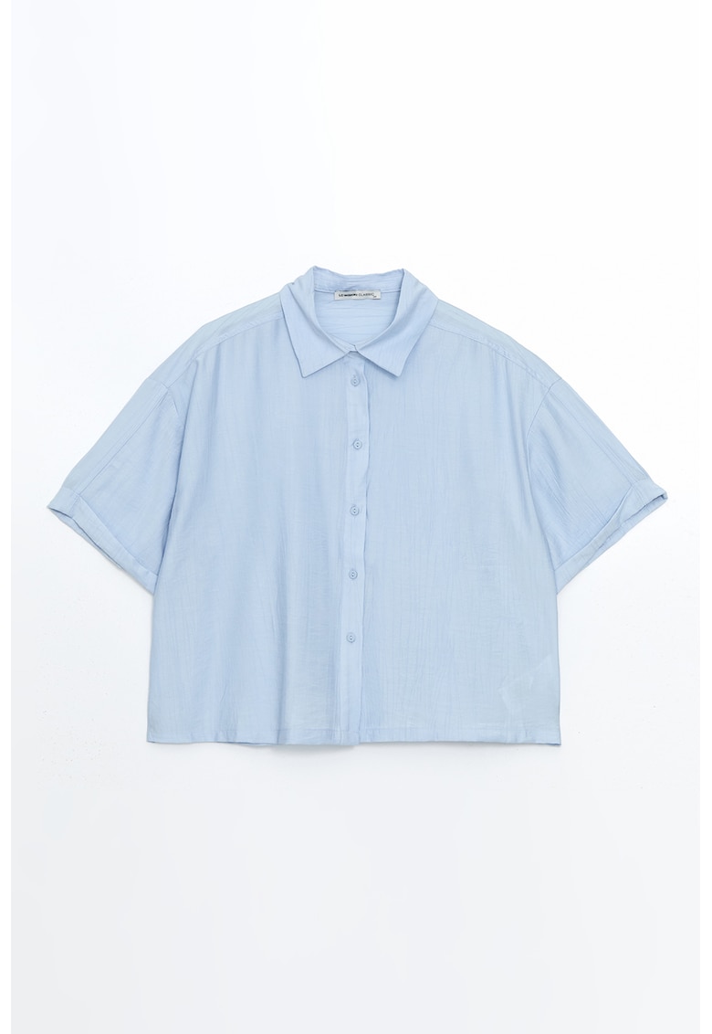 Camasa crop cu croiala lejera Camasa crop cu croiala lejera