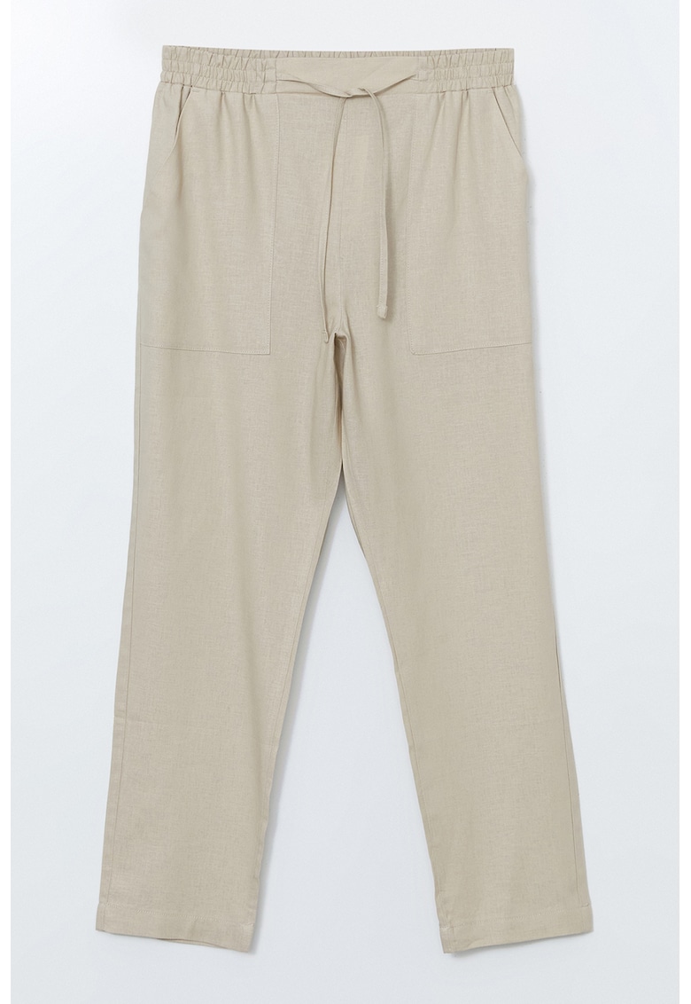 Pantaloni de trening cu model uni si talie elastica