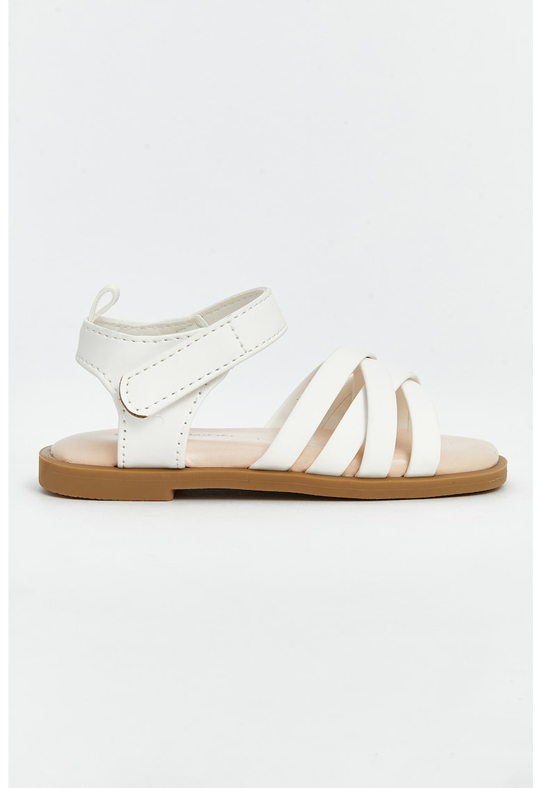Sandale din piele ecologica cu talpa plata