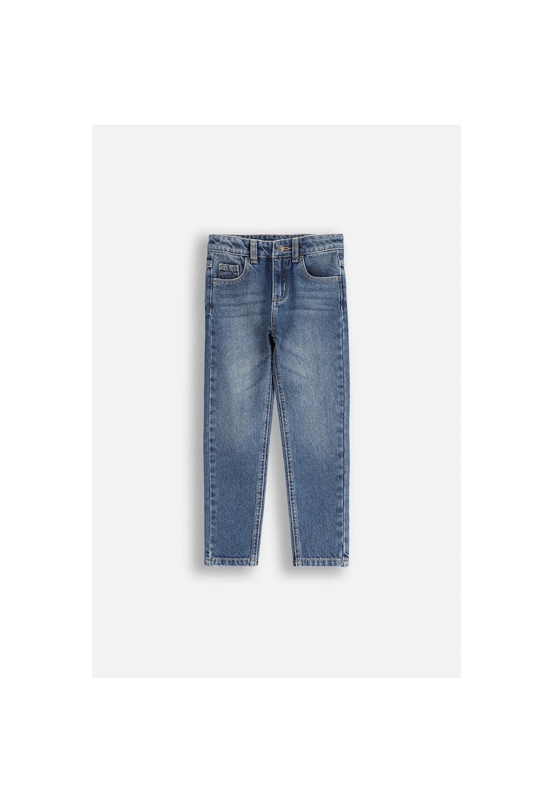 Blugi slim fit cu aspect prespalat si talie ajustabila