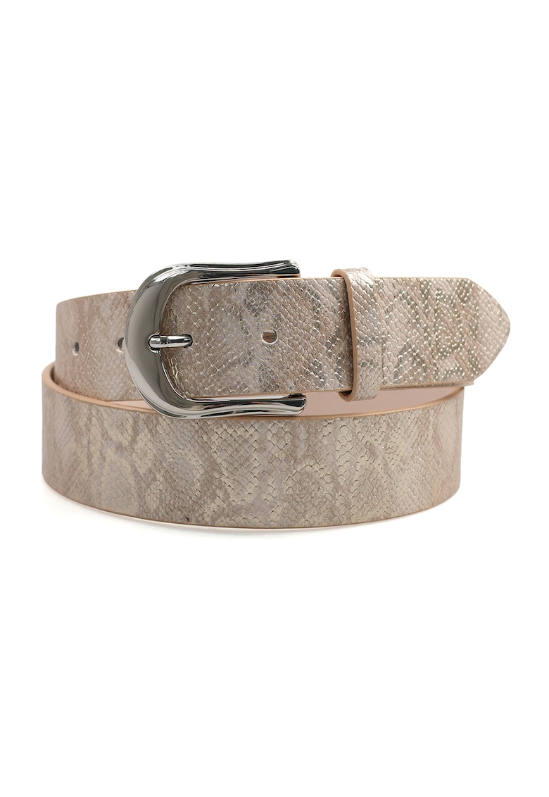 Curea din piele ecologica cu model reptila - Bej inchis