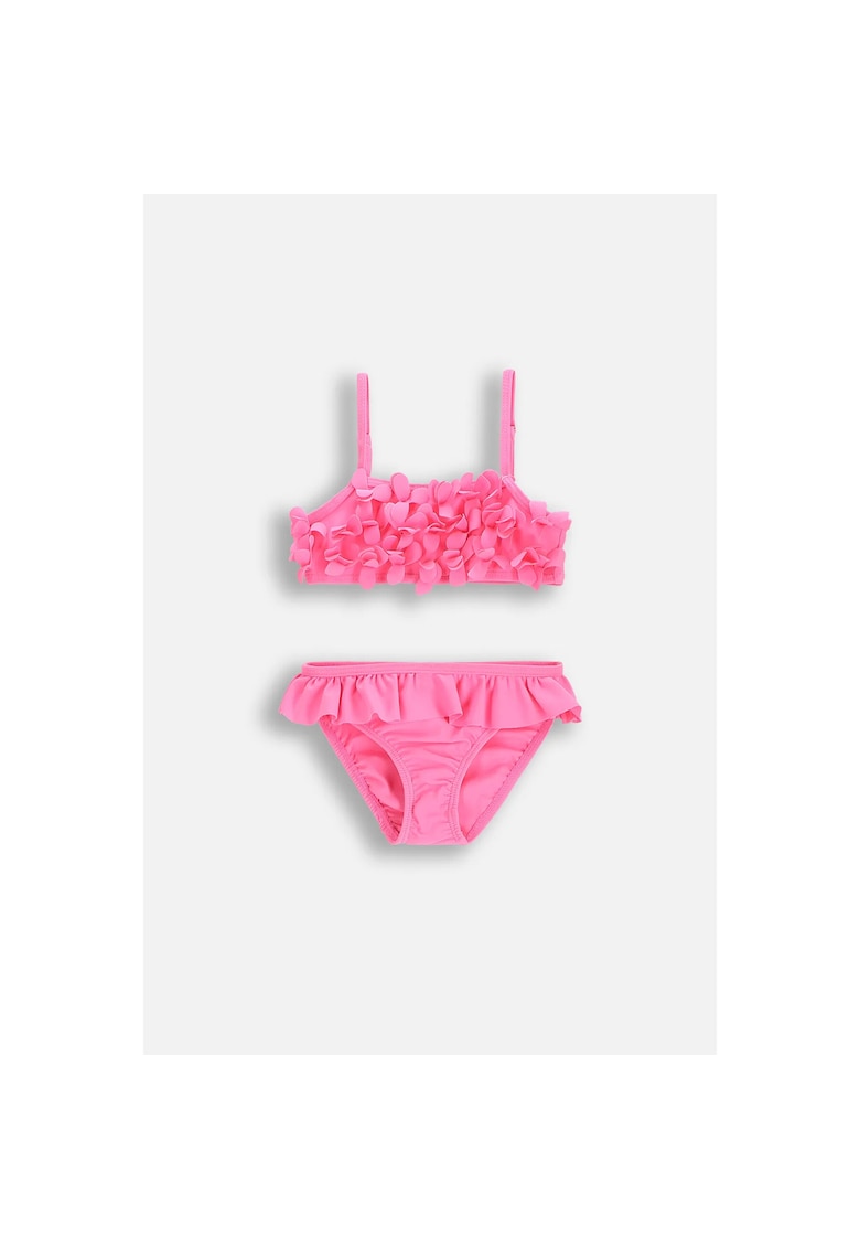 Costum de baie din doua piese - cu volane decorative