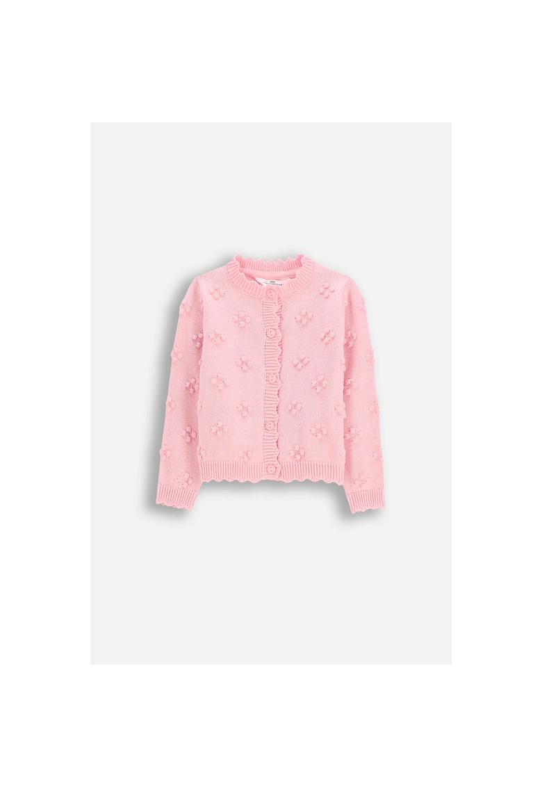 Cardigan tricotat cu terminatii valurite