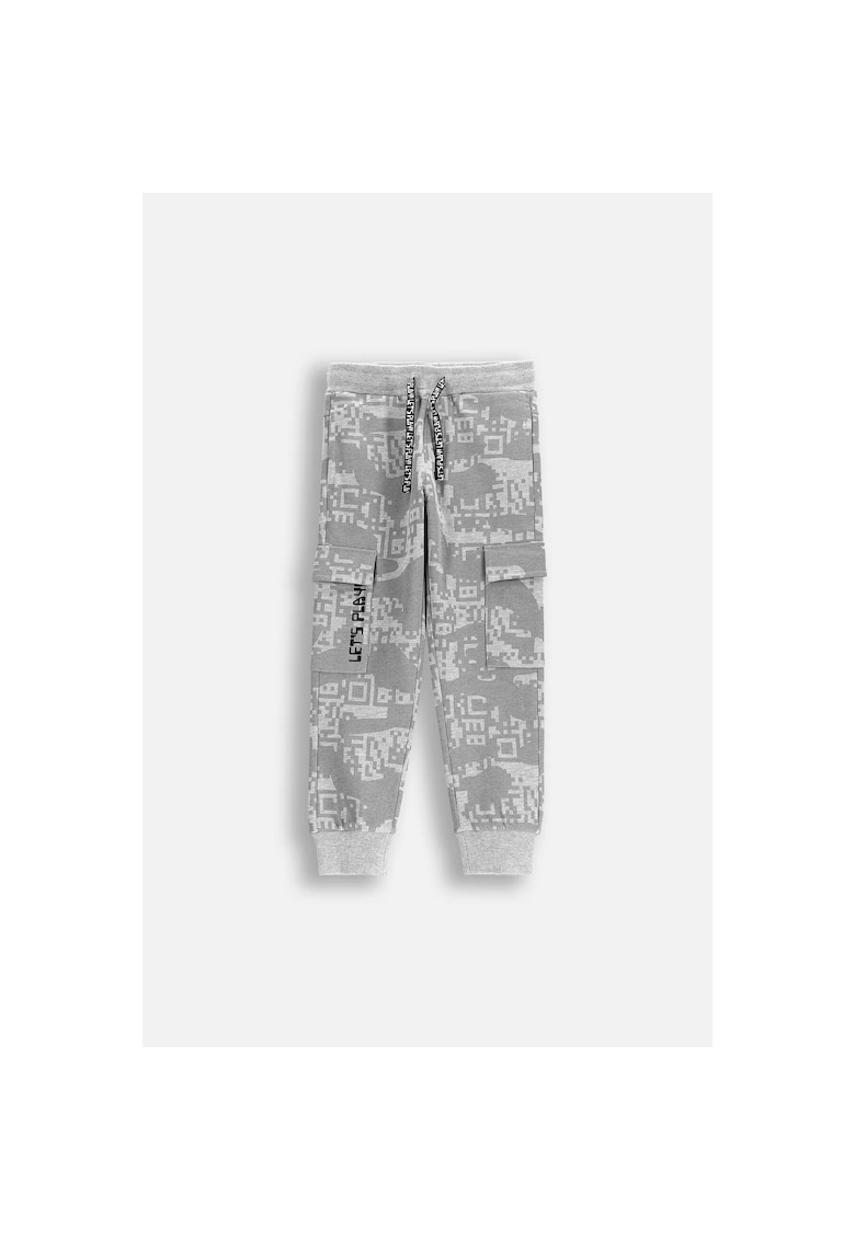 Pantaloni sport cargo - cu imprimeu abstract