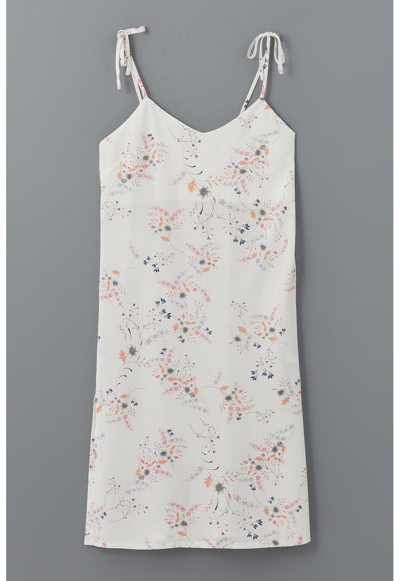 Rochie cu imprimeu floral si bretele inguste