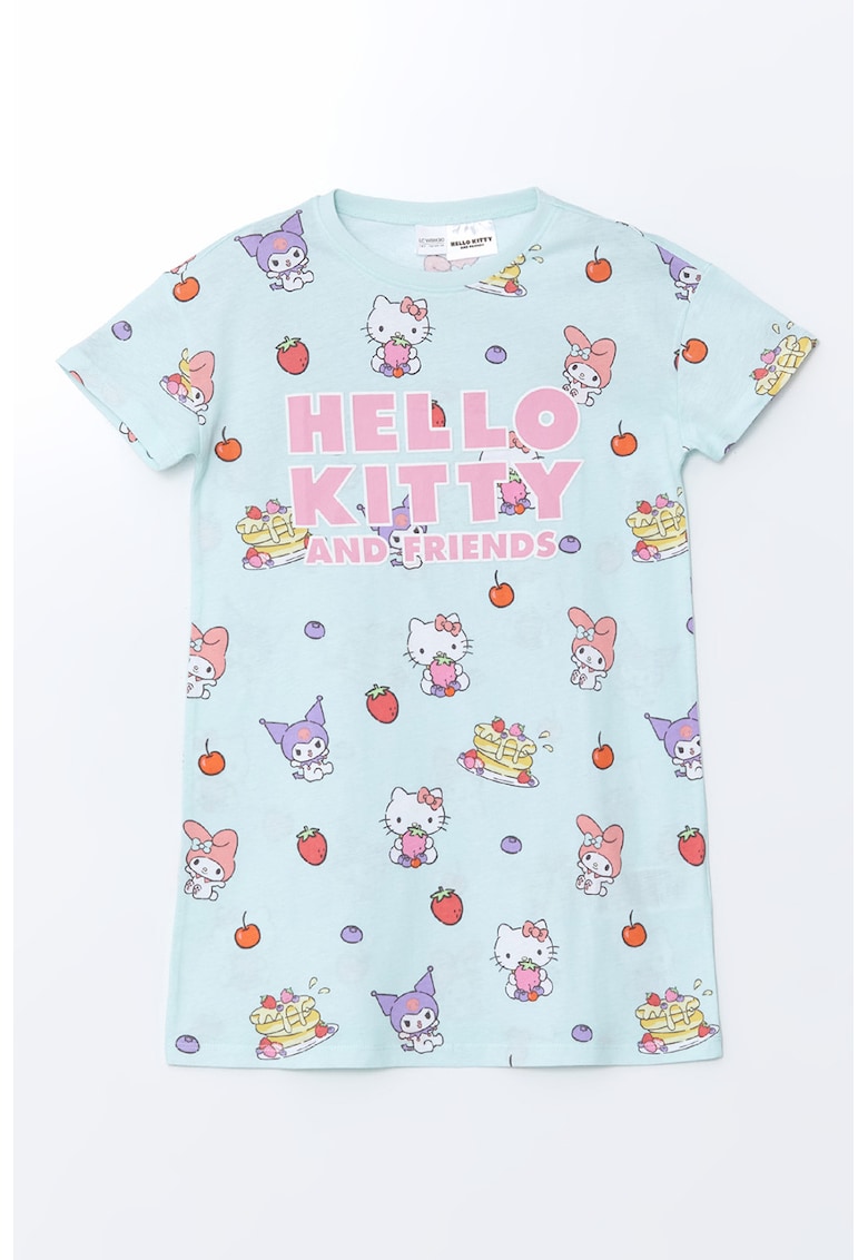 Tricou cu imprimeu cu desene - Alb/Lila/Albastru glaciar